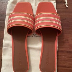 Loro Piana Women's Orange and Pink Sandals  BRAND NEW